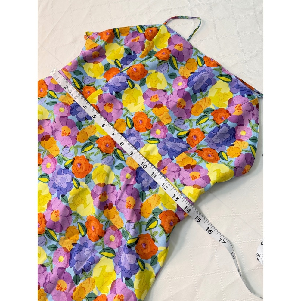 Zara Boho Colorful Floral Romper Mini Dress Fairy Festival Artsy Summer Large - Picture 10 of 12